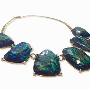 🦚 Chromatic Peacock Blue Chunky Necklace